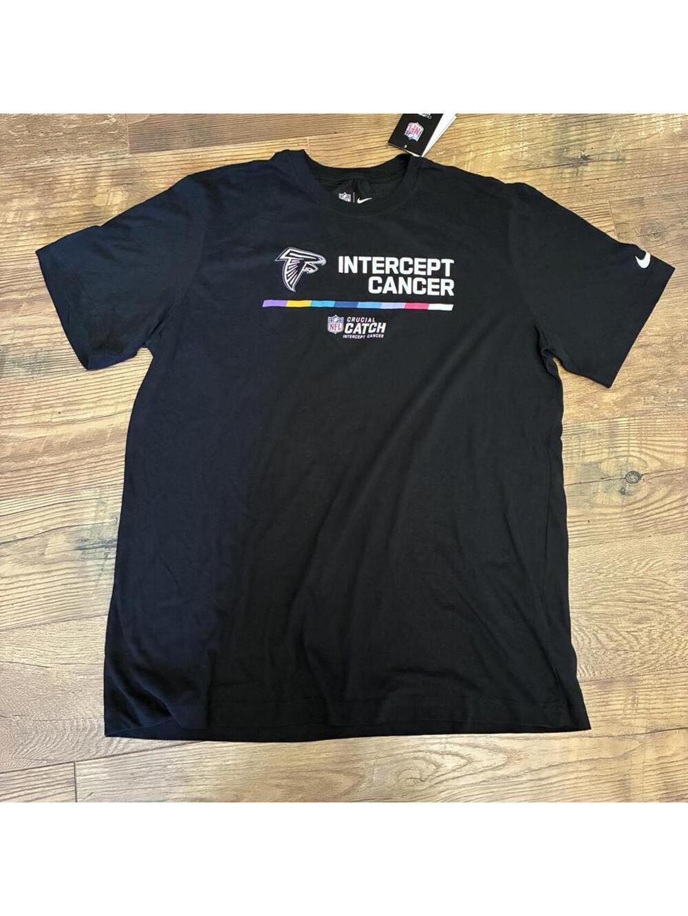 Nike Atlanta Falcons Crucial Catch Intercept Cancer tee shirt XL